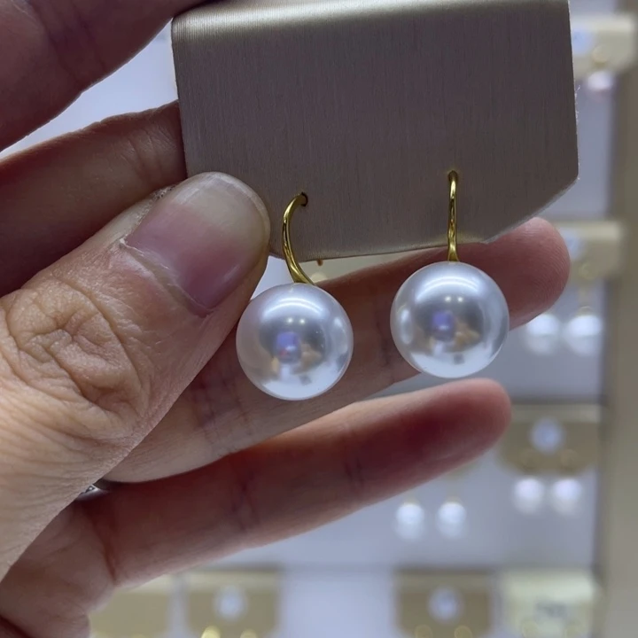 银S925镶嵌淡水珍珠耳饰