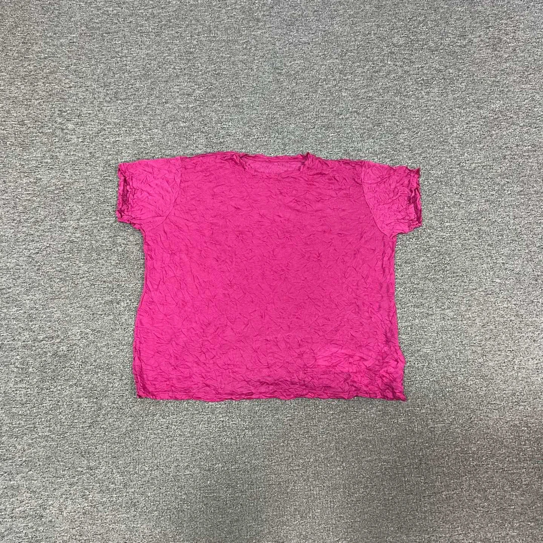 未使用 Issey Miyake/三宅一生 三宅一生 玫红色 短袖 带吊牌