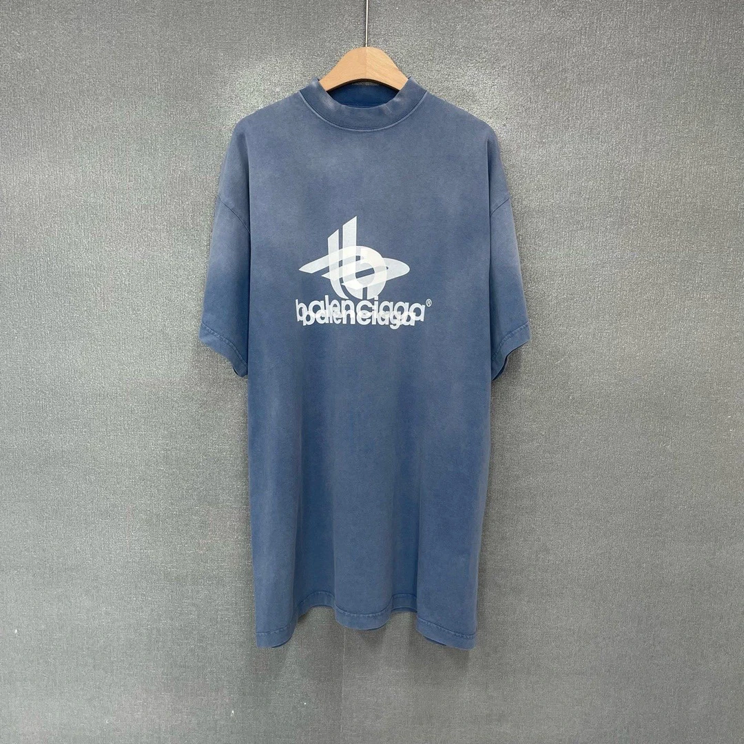 未使用 Balenciaga/巴黎世家 重叠幻影印花短袖T恤 带吊1码/8126