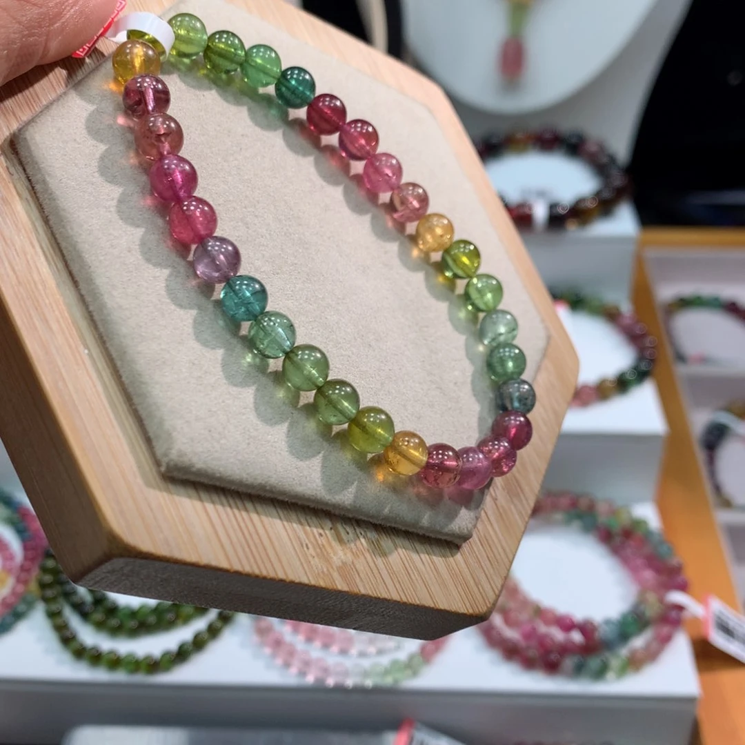 碧玺手链未镶嵌       6.3mm。