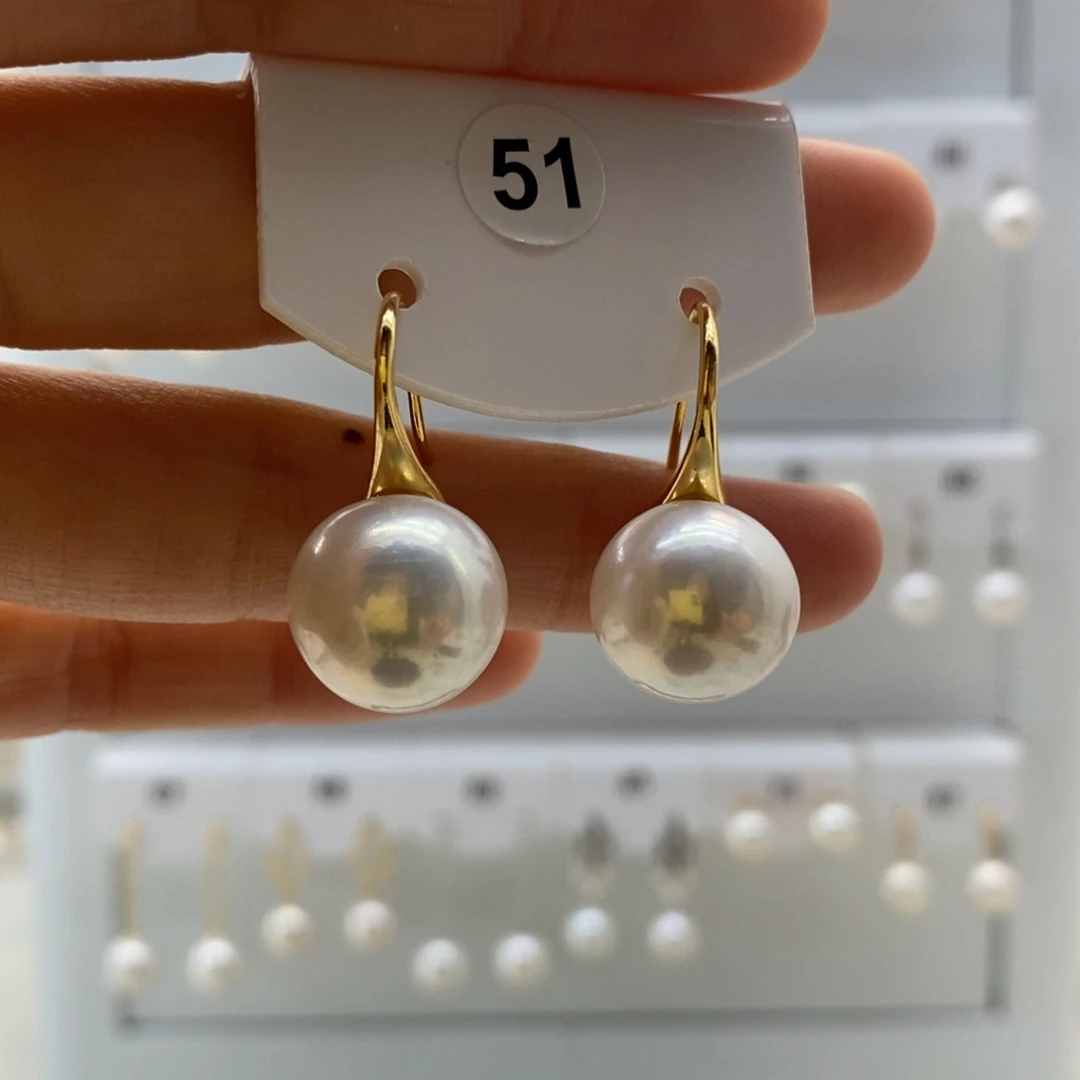 淡水珍珠耳饰银S925镶嵌
