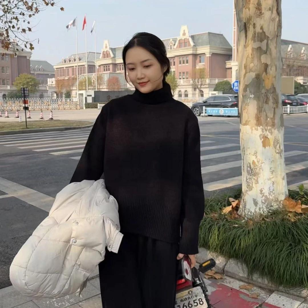 林金亚｜高领套头厚毛衣