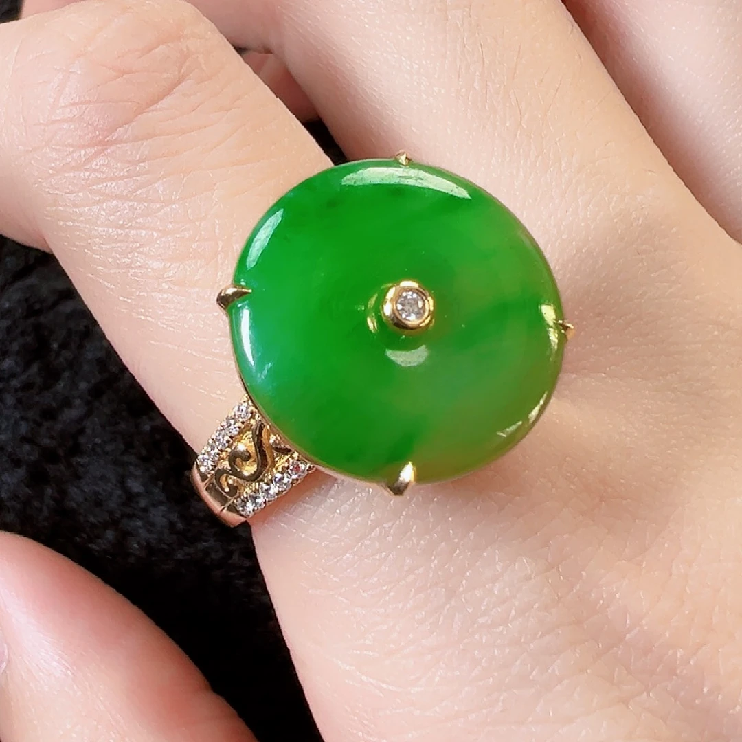 翡翠戒指18K金镶嵌【福利款】签收后24小时鉴赏期