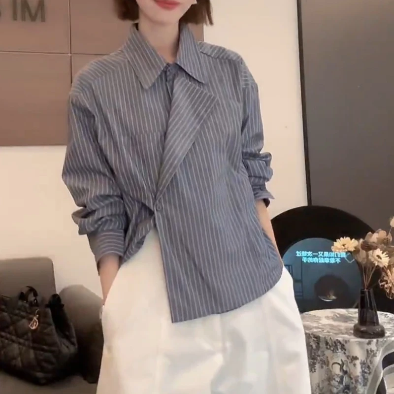 2025早秋新款法式小众设计师款显瘦百搭衬衣LK2505250