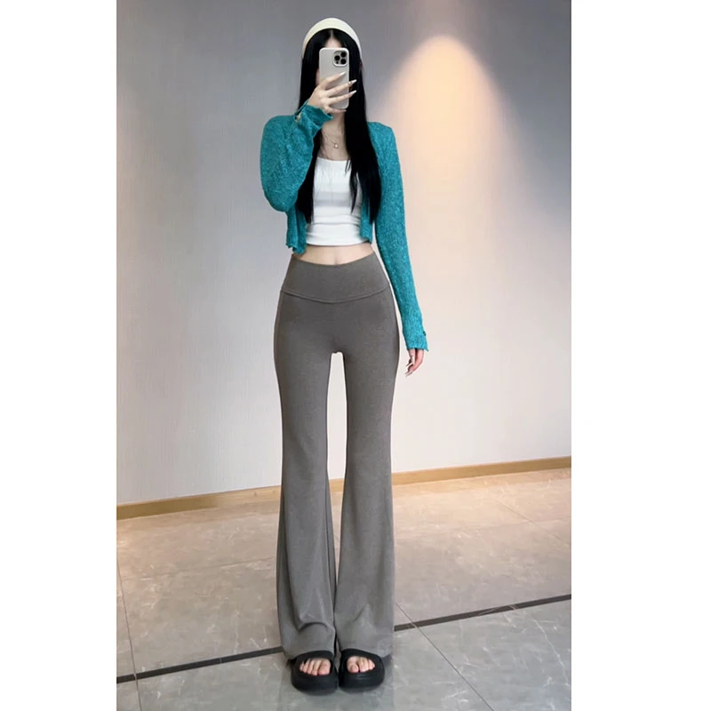 秋季高腰显瘦垂垂裤 显高显瘦微喇裤 拖地裤 瑜伽裤 202