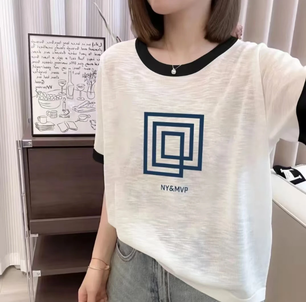 胖mm大码80-300斤夏季爆款透气雪花棉宽松显瘦拼接短袖T恤女上衣