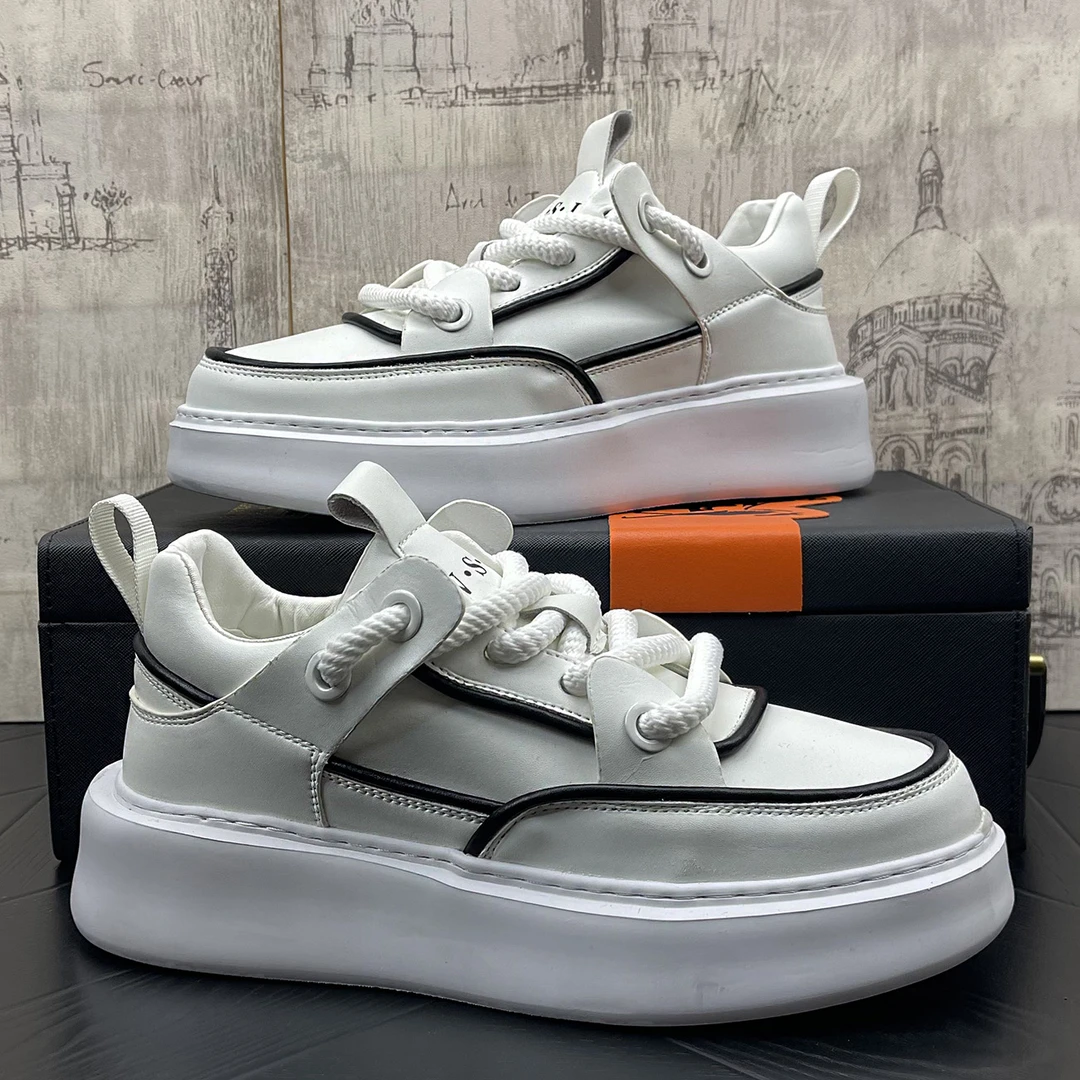 韩版男士板鞋透气厚底潮鞋2025春夏新款小白鞋潮牌百搭增高简约