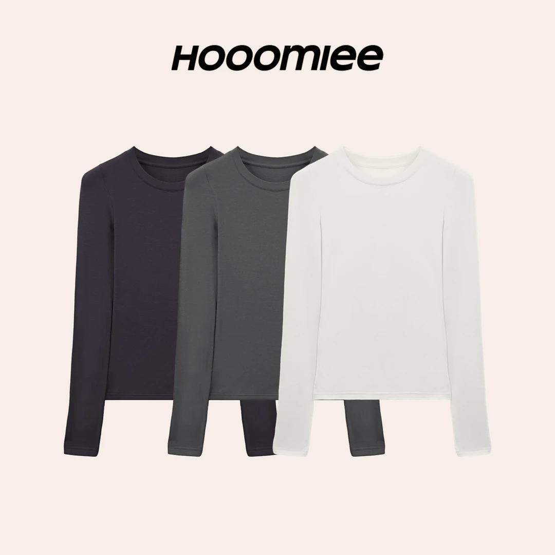 Hooomiee INS常态 软糯弹力修身圆领长袖打底衫HSX25087
