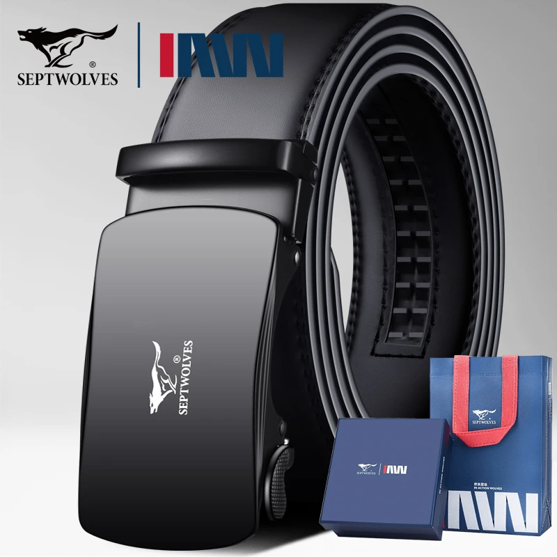 七匹狼男士皮带真皮自动扣新款正品高档男款时尚百搭休闲牛皮腰带