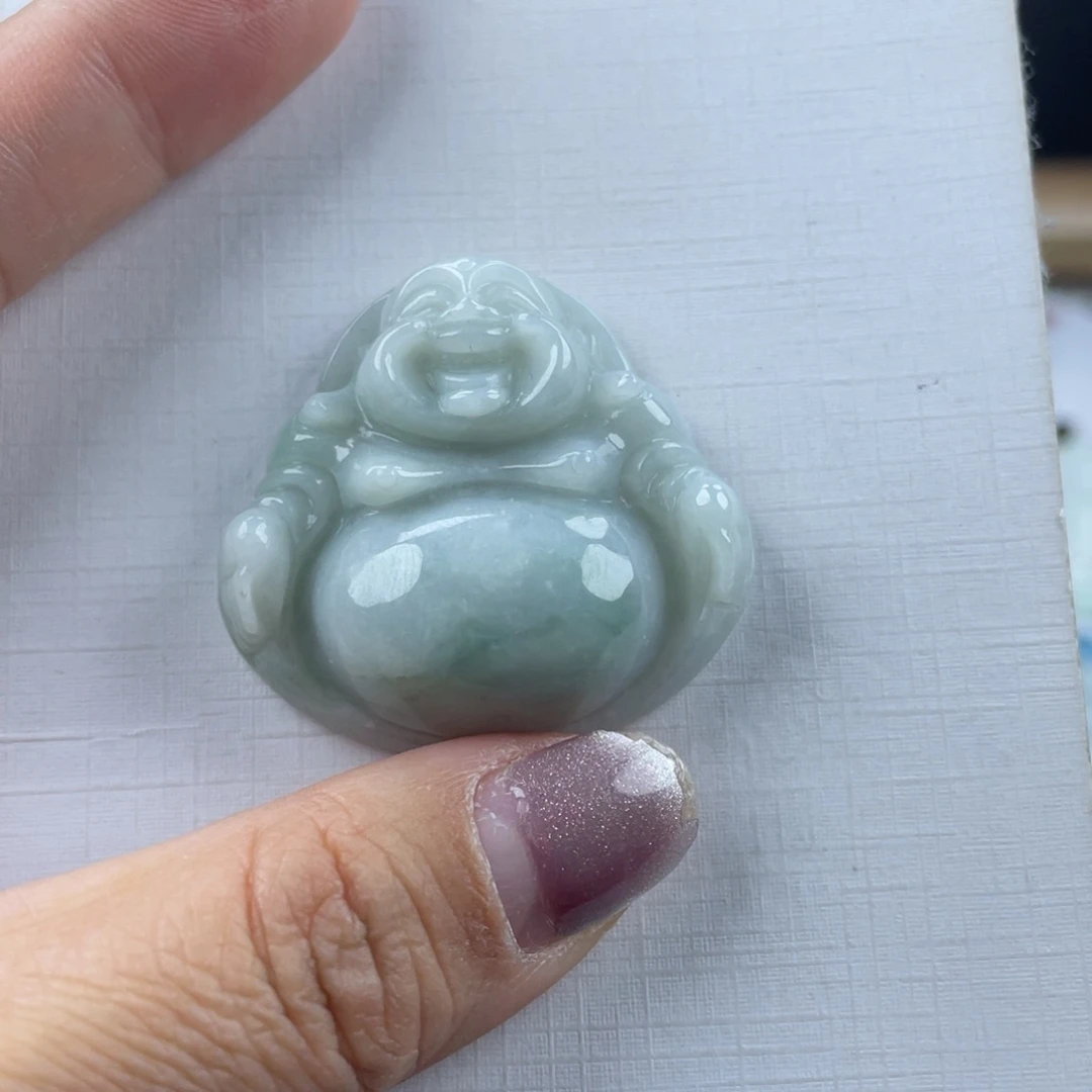 翡翠未镶嵌颈饰38尺寸佛公厚装微瑕介意勿拍不退不换