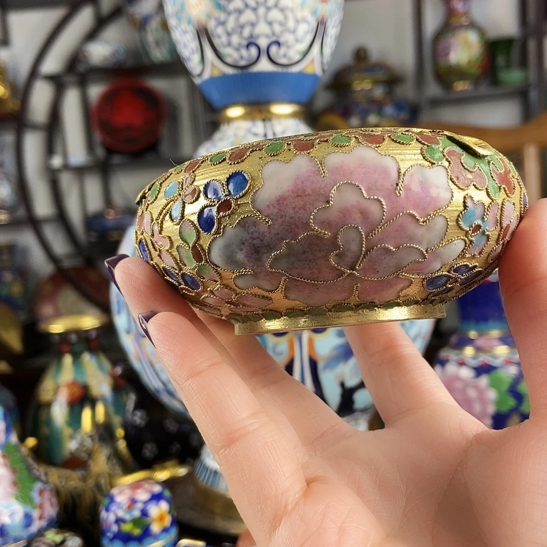 吉***1铜花丝烟灰缸（牡丹花）
