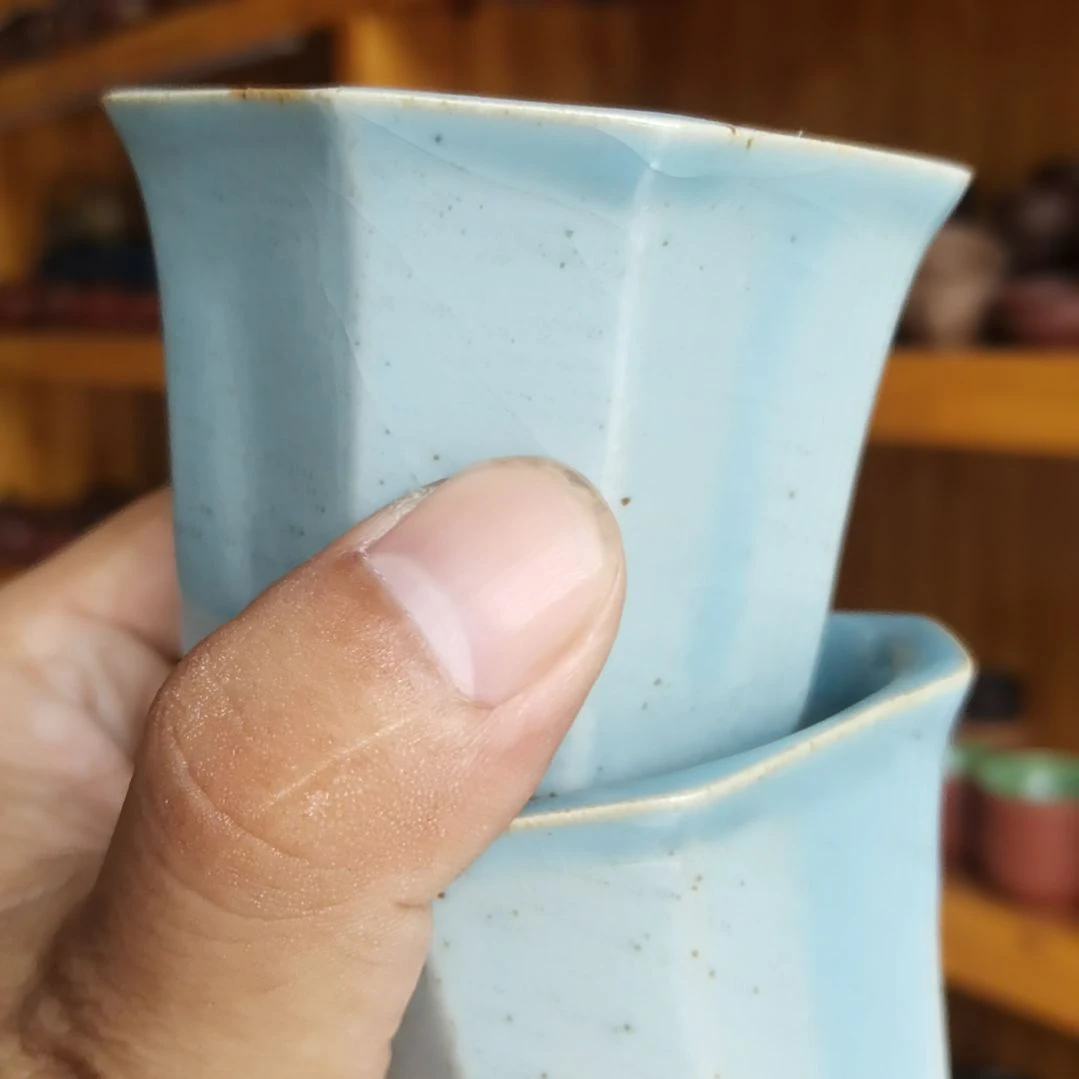 茶杯紫砂早期八方杯