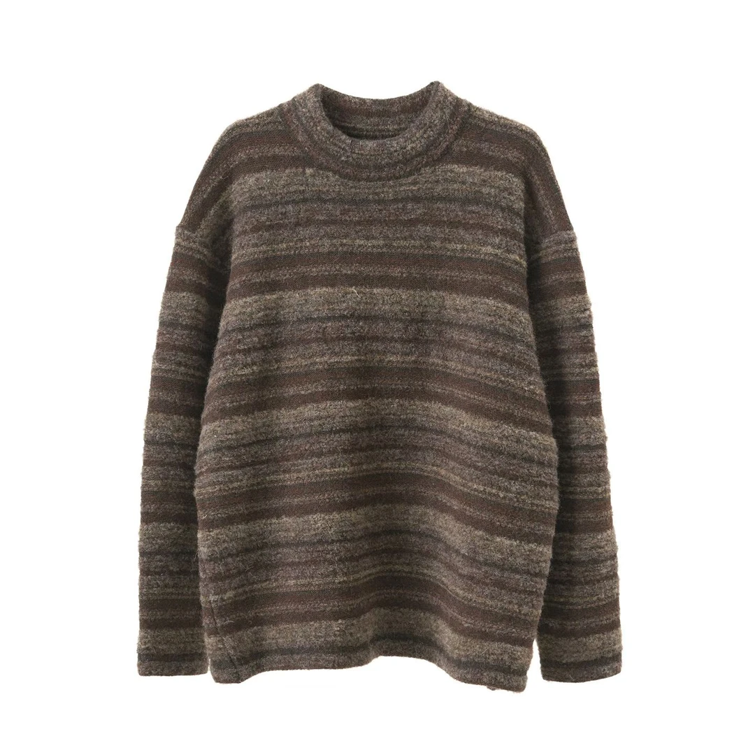 左岸迷香 Z25FW7110布衣分享羊毛混纺【针织上衣】原创复古套头毛衣