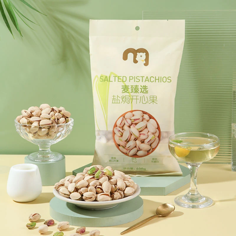 麦德龙麦臻选盐焗开心果原产原色自然开口坚果开袋即食零食600g