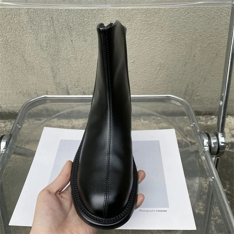 161潮流休闲马丁靴 后拉链舒适防滑短靴