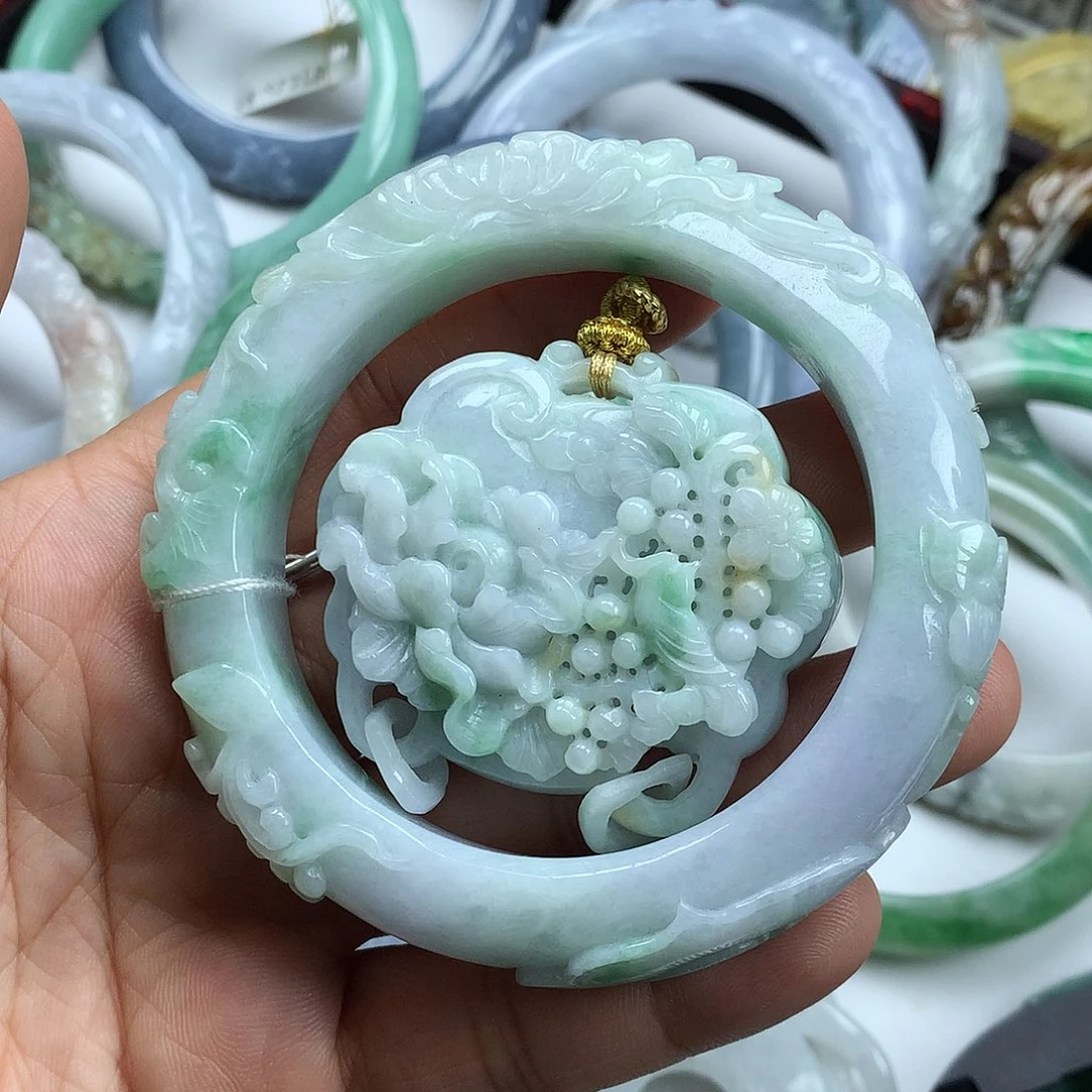 翡翠未镶嵌手镯天然翡翠55.5