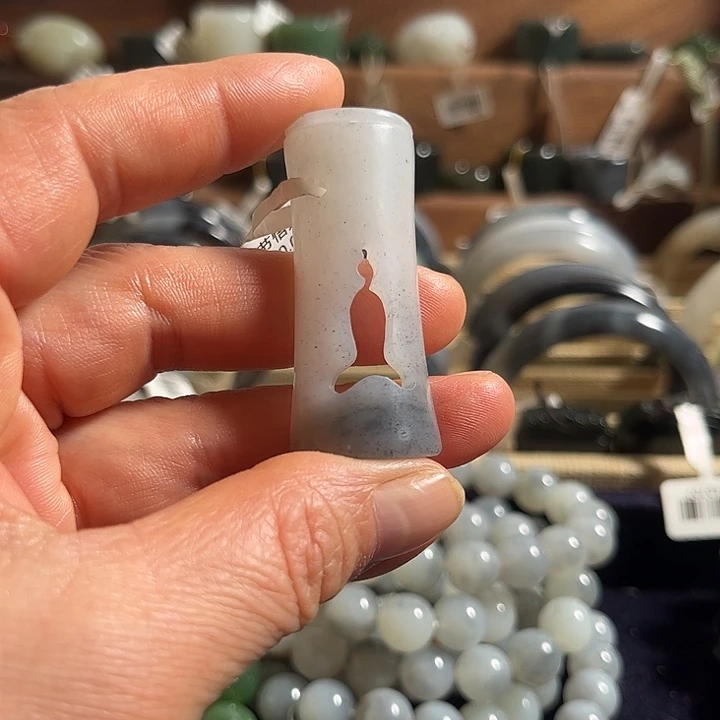 和田玉未镶嵌颈饰新疆和田玉青花籽悟到挂饰