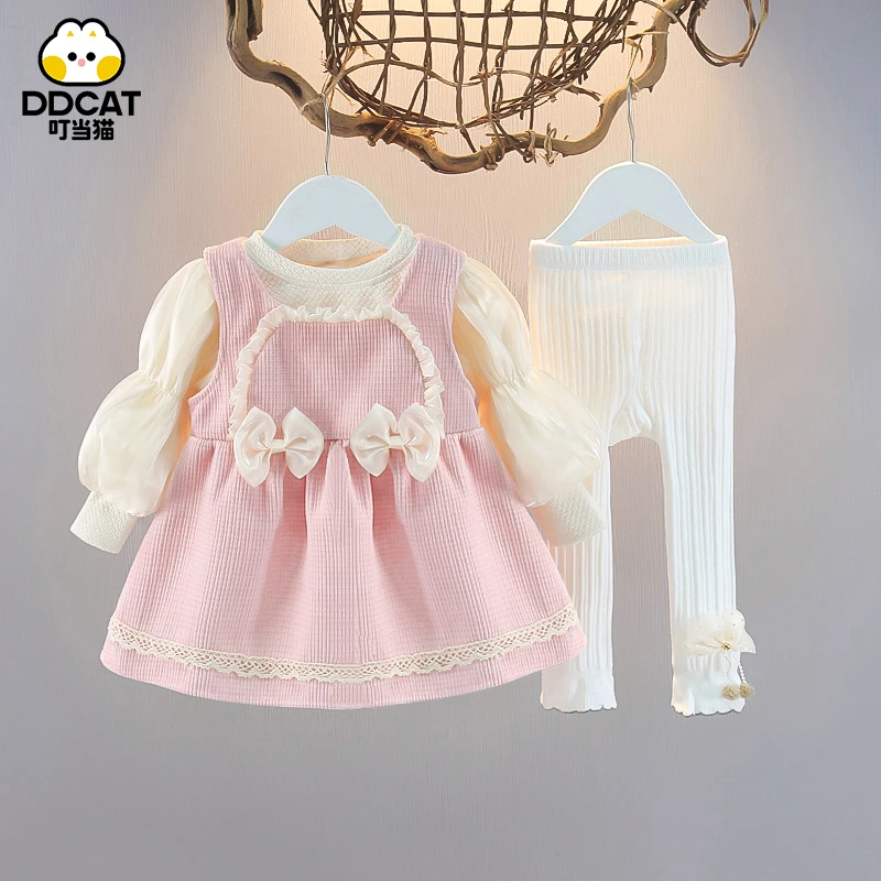 叮当猫女童秋装套装洋气儿童休闲婴儿衣服春秋季小童女宝宝三件套