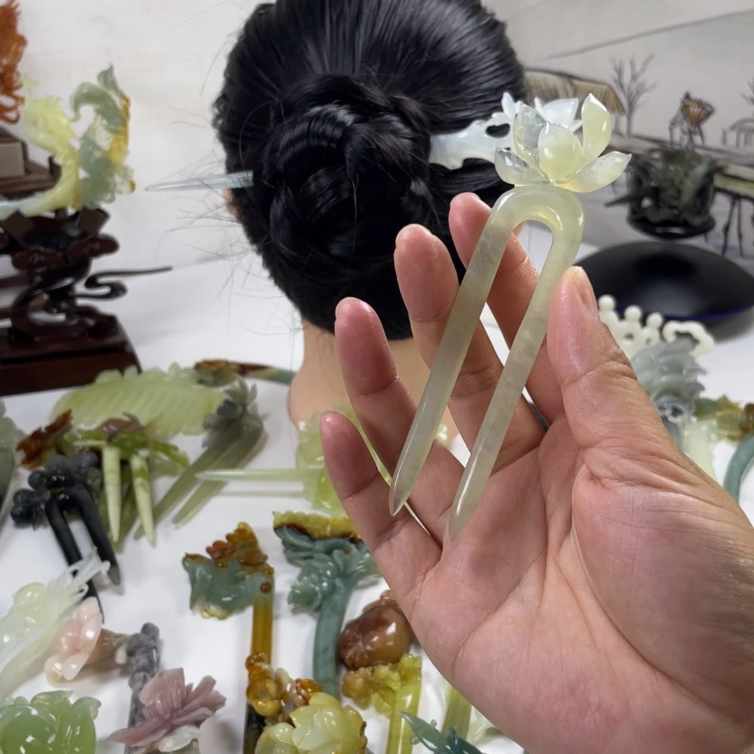 岫玉未镶嵌发饰岫玉福利发簪