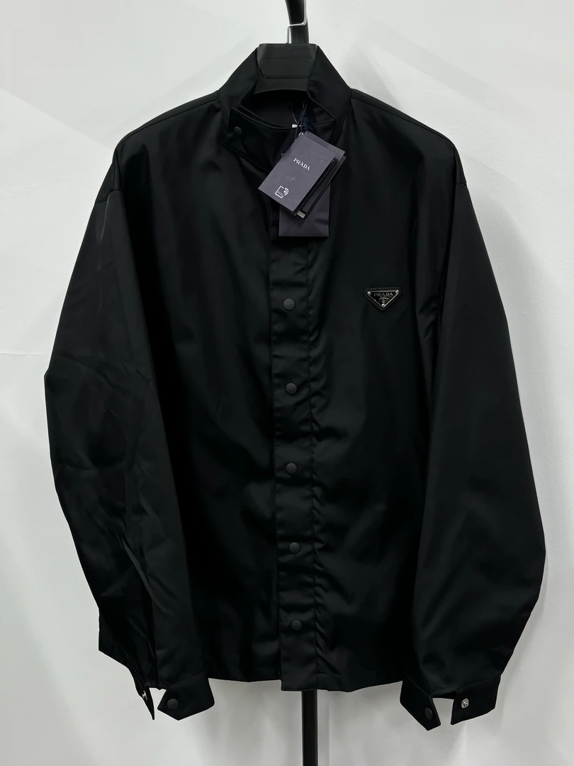 未使用 Prada/普拉达 长袖衬衫夹克 男款 黑色 全新 S码