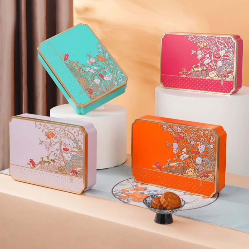 2025新款月饼盒包装铁盒6粒8粒10粒盒子定制礼品盒空盒不含月饼