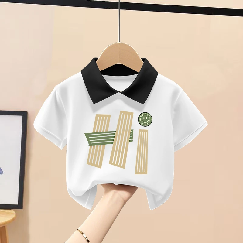 100%纯棉宝宝儿童装短袖T恤男女童夏季新款polo衫洋气百搭上衣服