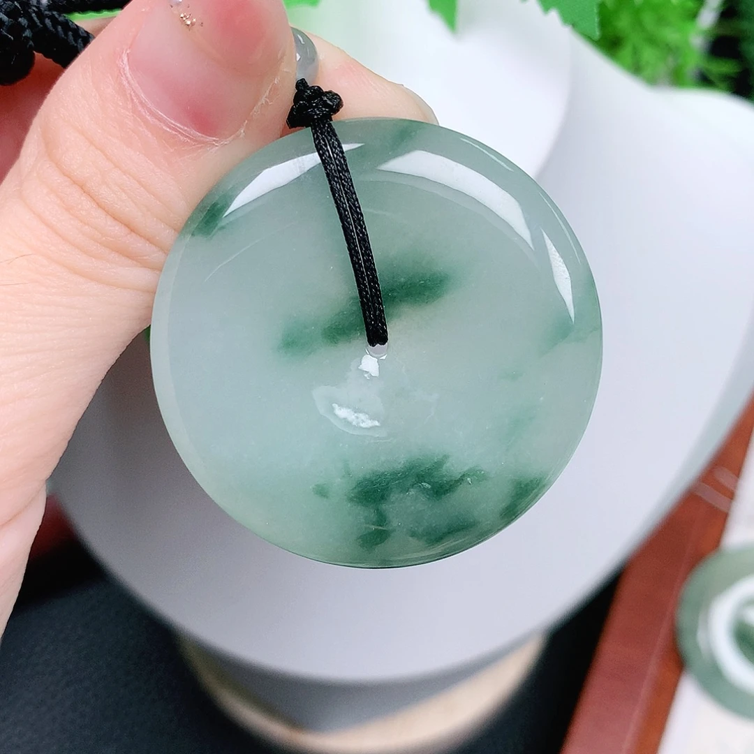 翡翠未镶嵌颈饰平安38.7-5.9