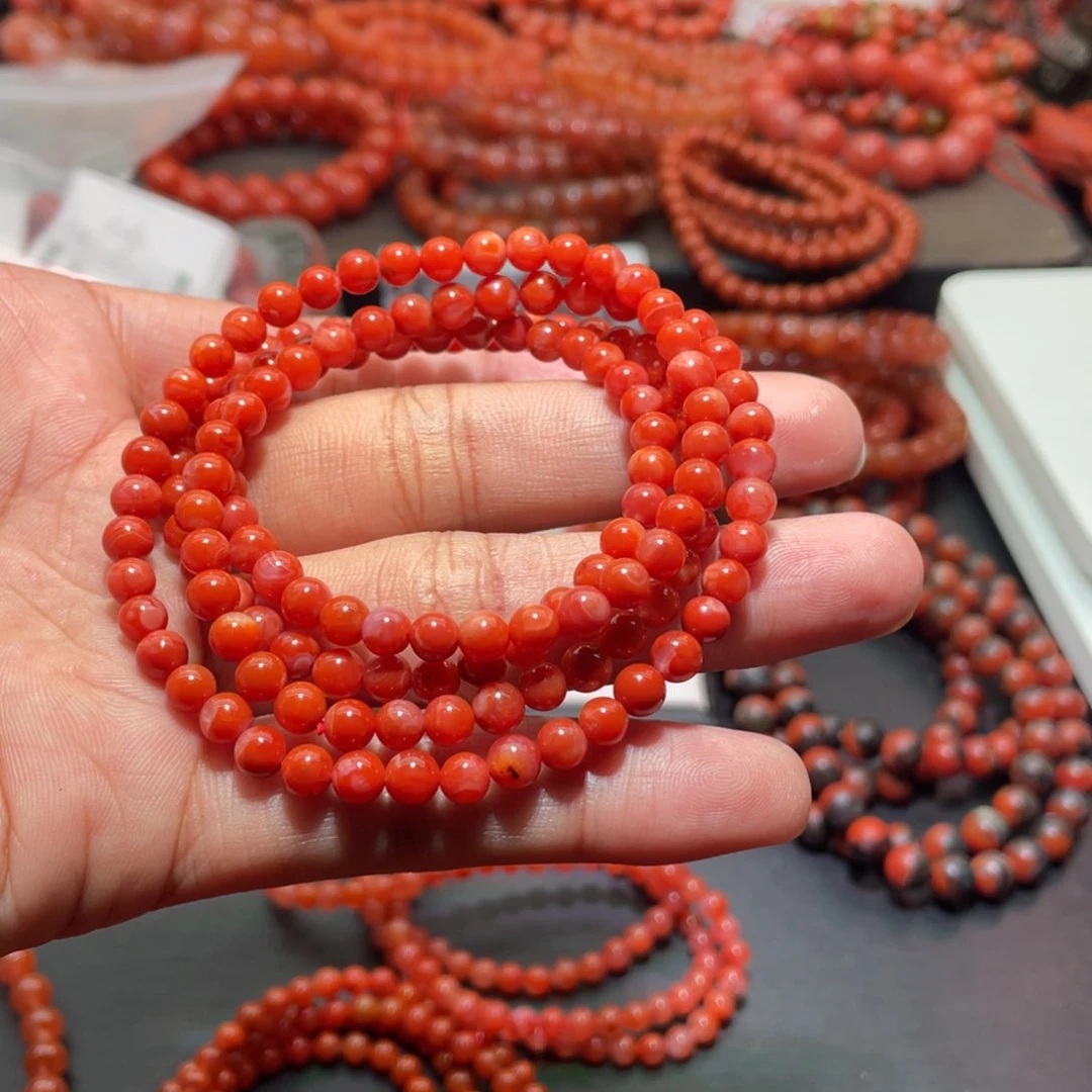南红玛瑙手链未镶嵌