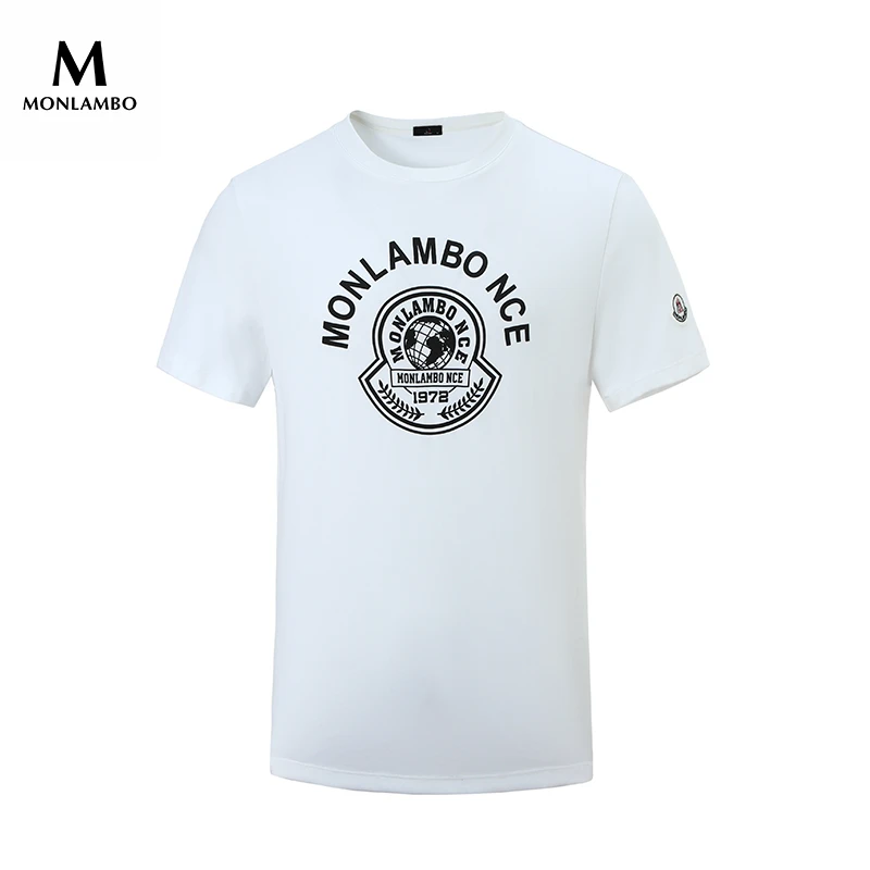 蒙口兰伯/2025夏新款百搭休闲时尚潮流印花圆领宽松高级男款短袖