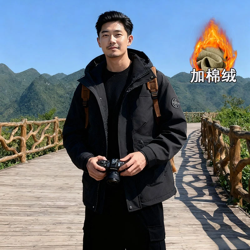 TUCANO/啄木鳥2025男士新款秋冬棉绒连帽外套运动冲锋夹克2113