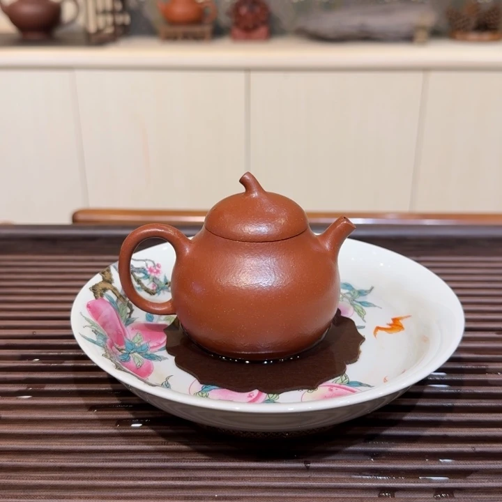 茶壶紫砂茄瓜红将坡紫砂壶