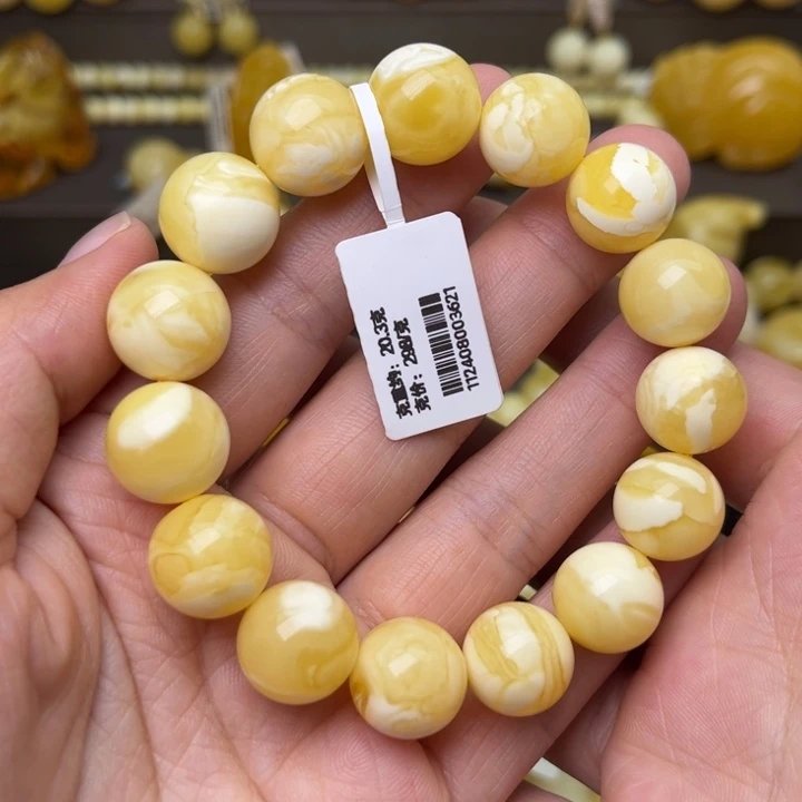 手串蜜蜡未镶嵌13+圆珠手串