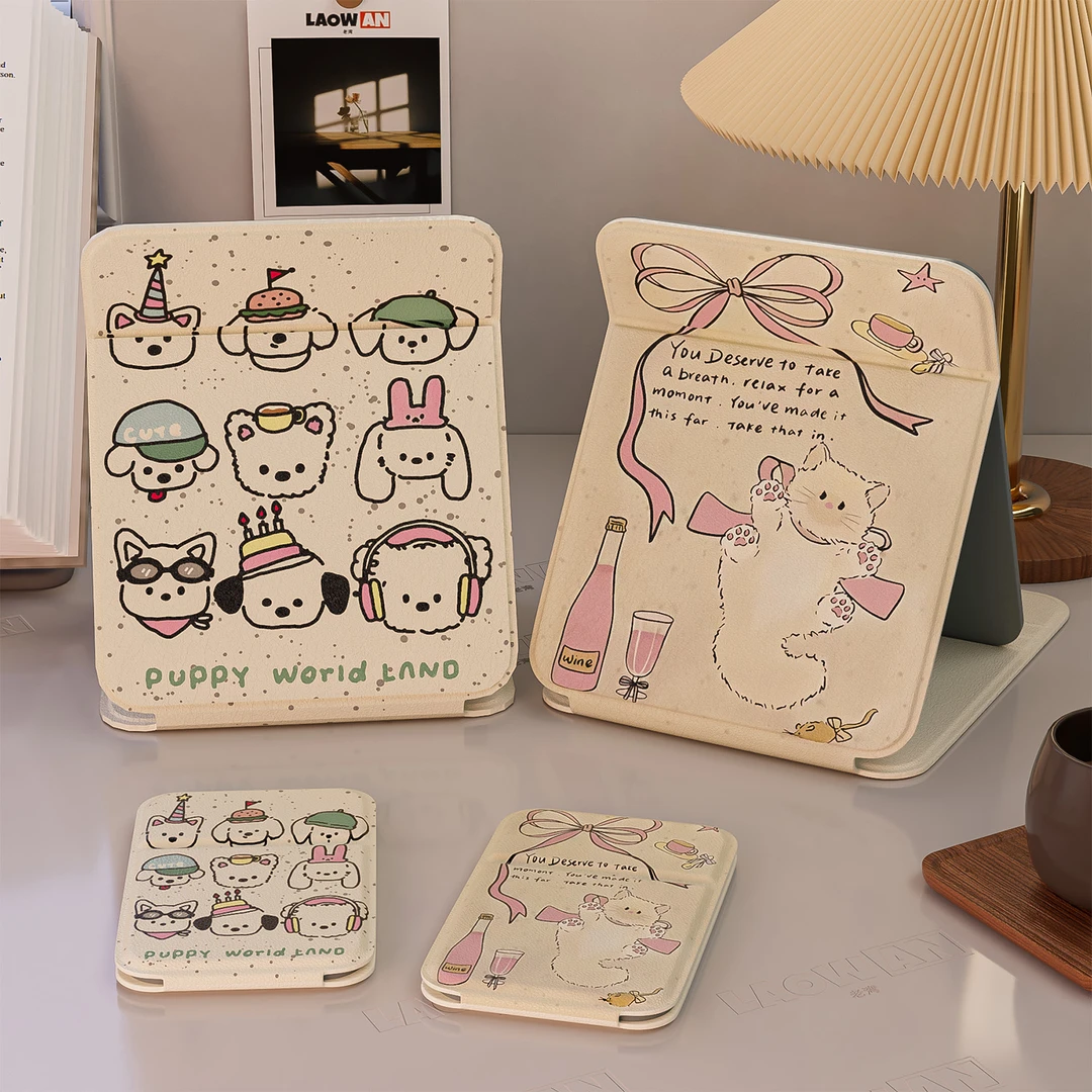 可爱折叠化妆镜学生镜子宿舍高清随身携带桌面台式镜子高清补妆镜