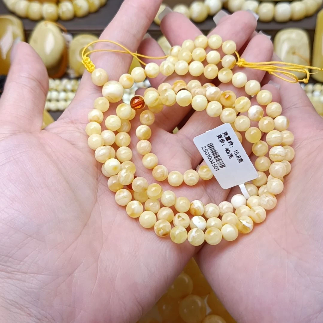 小***·未镶嵌颈饰蜜蜡6+满蜡妖花鸡油黄  108