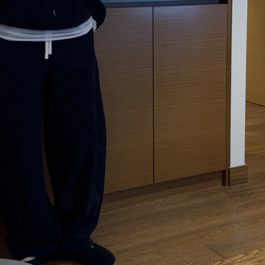 ｛귤 언니｝la刺绣重磅自留做旧半束口休闲裤