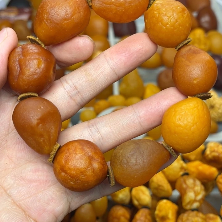 琥珀未镶嵌裸石天然蜜蜡手串