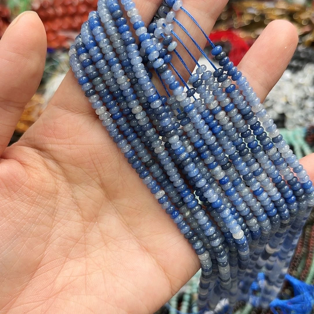 未镶嵌玛瑙/玉髓珠宝半成品2×4蓝东陵算盘一条