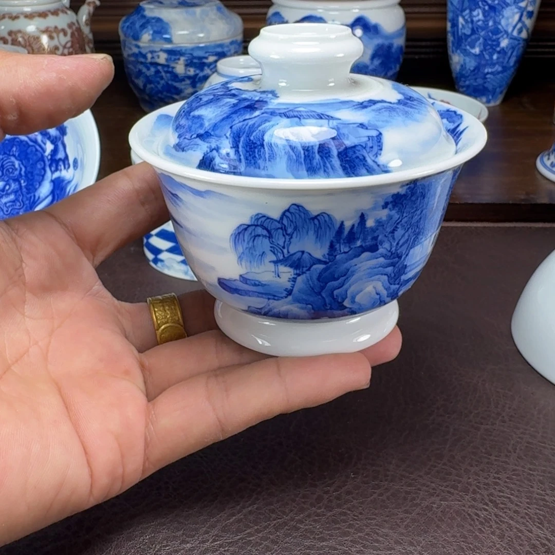 理****瓷片当代景德镇陶瓷手绘茶具