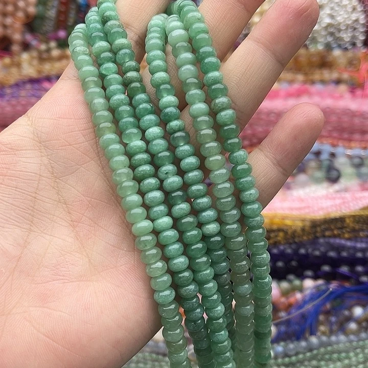 玛瑙/玉髓未镶嵌珠宝半成品一条6mm左右东陵玉算盘珠