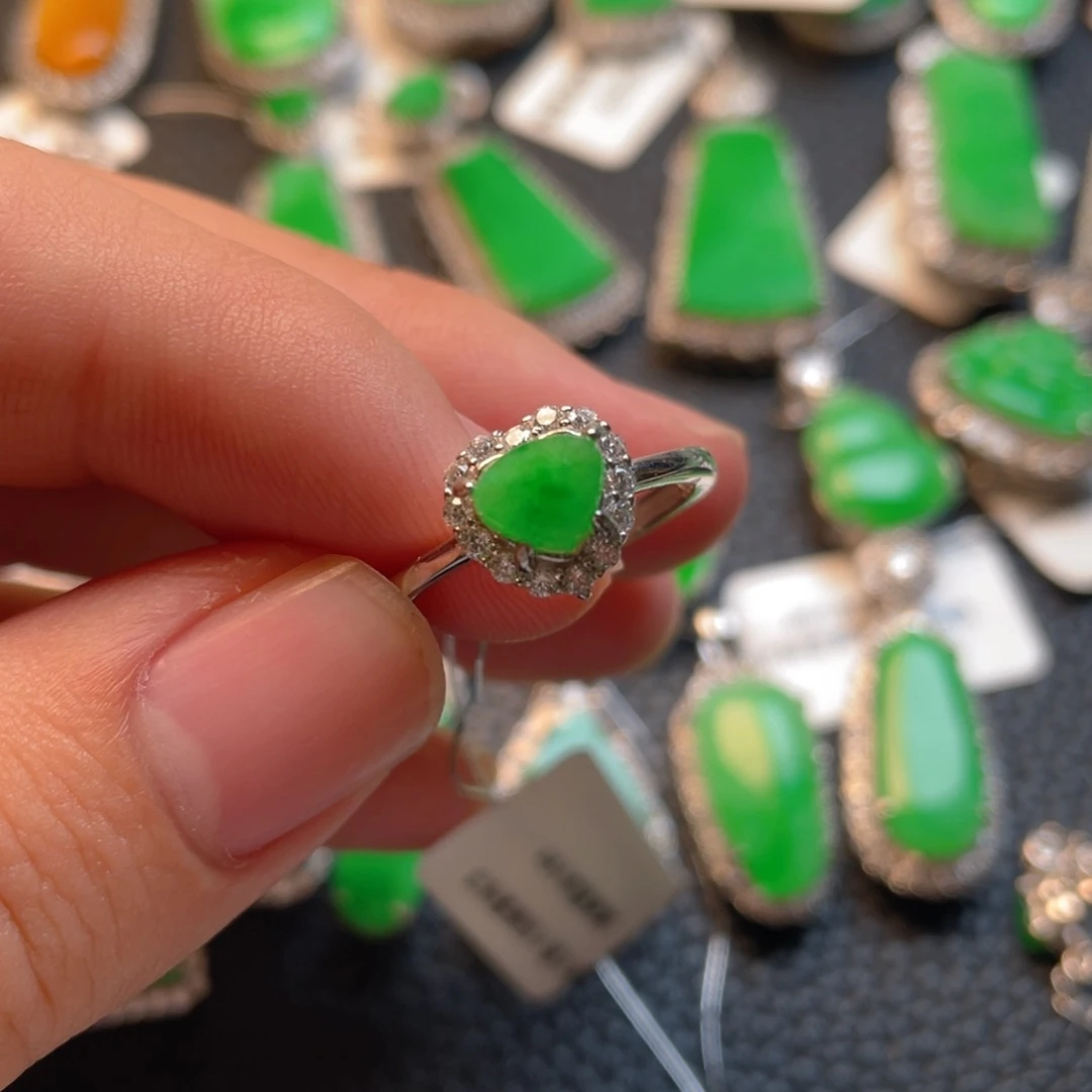 翡翠银S925镶嵌吊坠(不含链)