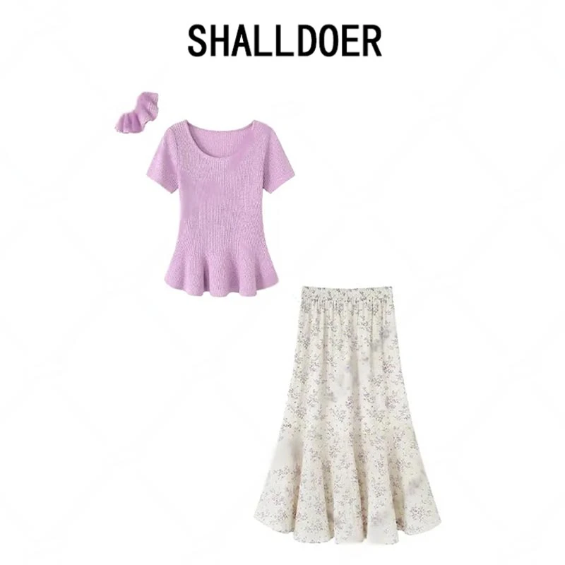 洋气T恤上衣半身裙两件套女2025年夏季新款韩系搭配气质一整套潮