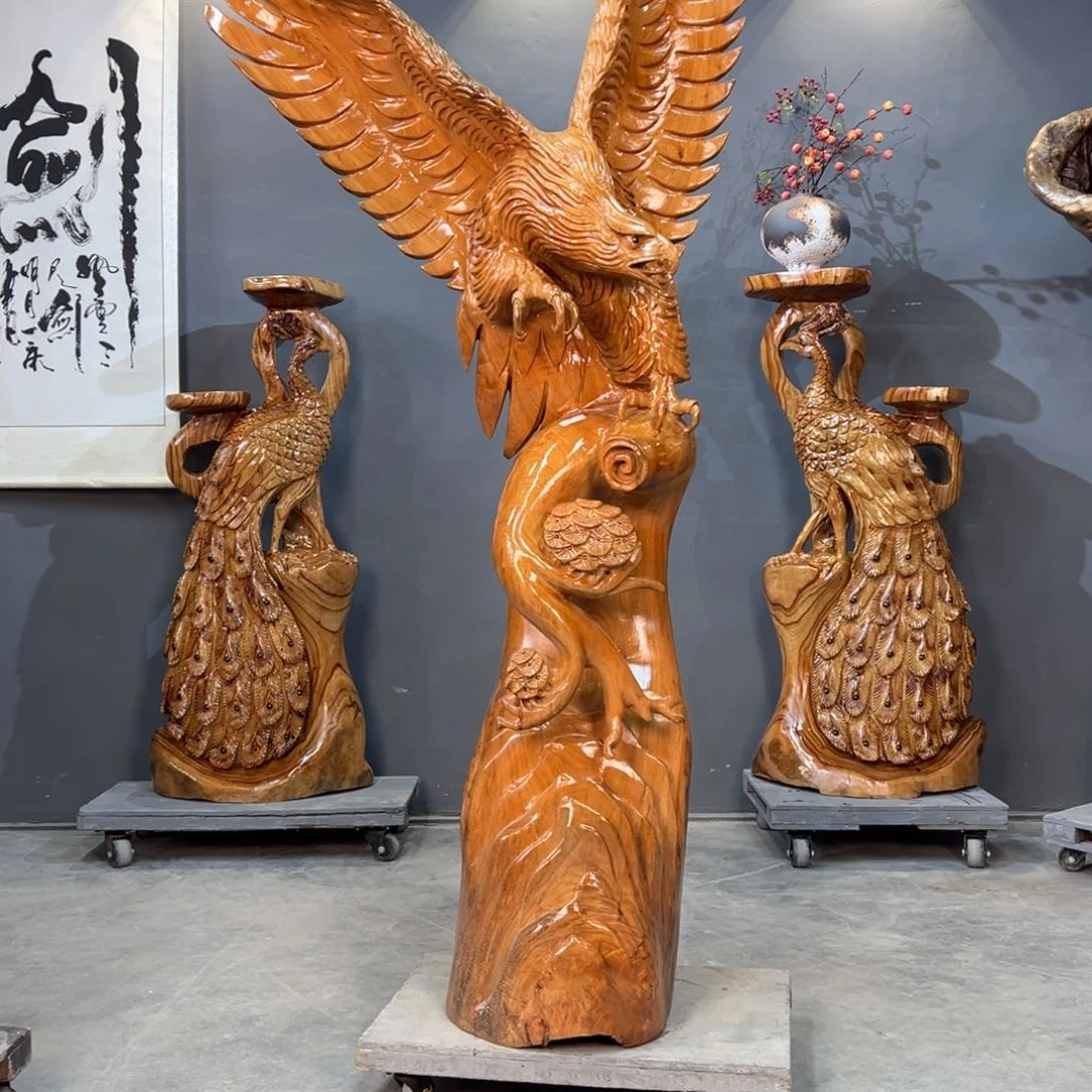 香樟木小*香樟木大鹏展翅作品