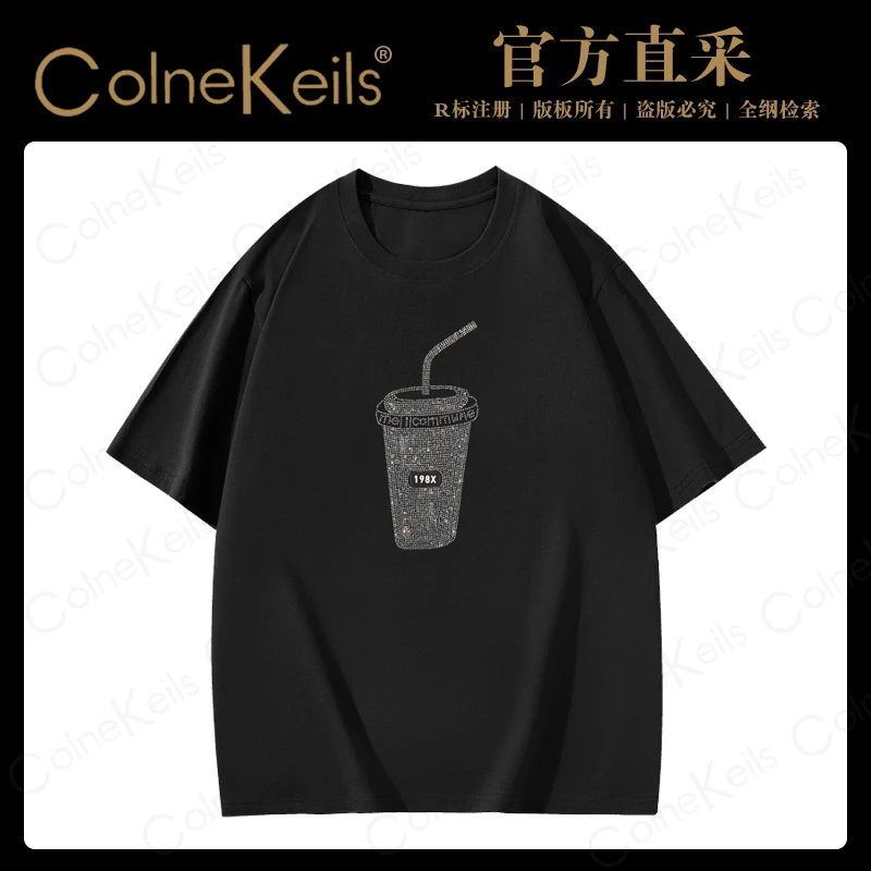 【布凡定制】SW奥钻《可乐》新款情侣T恤夏季休闲百搭短袖T6002