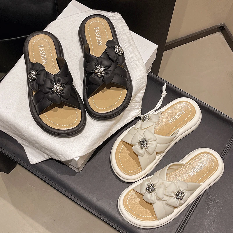 【几乐】2025新款拖鞋女外穿精致小香风绝美花朵舒适时尚百搭休闲