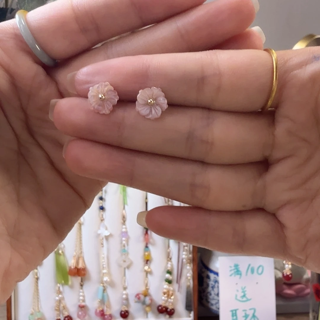 铜合金无925银粉呗耳环001