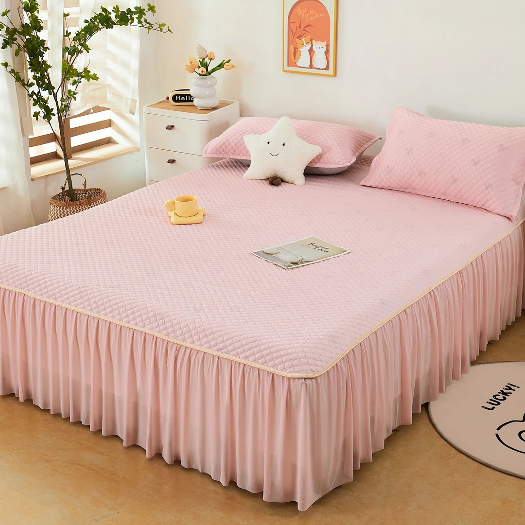 网红爆款夏季床裙凉感床裙软凉席防滑可折叠机洗学生宿舍儿童房