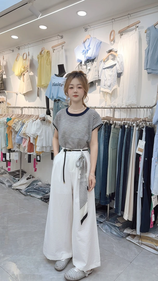 夏季新款【小贝壳】慵懒零束缚感时尚条纹坎肩松弛感上衣冰丝