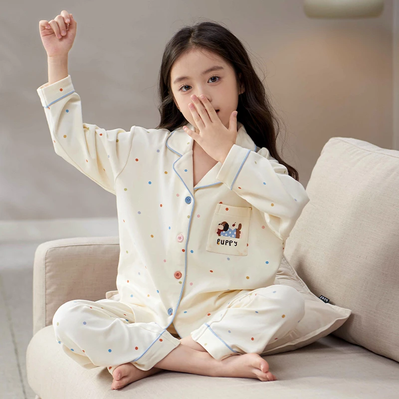 女童睡衣春秋新款儿童纯棉长袖大童套装6-12岁公主女孩洋气家居服