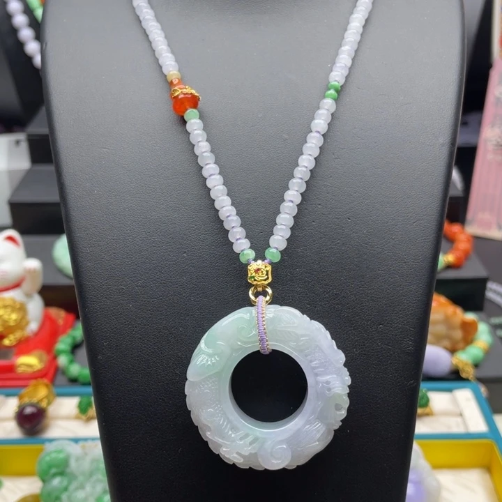 翡翠未镶嵌颈饰翡翠龙扣