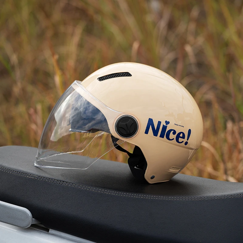 3C认证国标双镜款头盔女款防晒电动车骑行安全帽夏季轻便夏天半盔